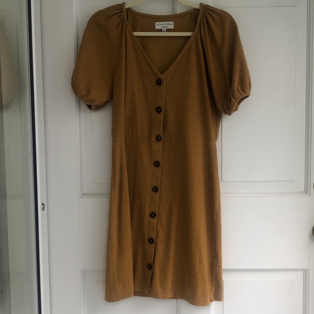 Madewell Texture & Thread Puff-Sleeve Dress M